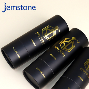 Cylindre cosmétique personnalisé pousser vers le haut boîte de tube en papier noir produit tube de papier d'emballage en feuille d'or kraft - Product Image 6