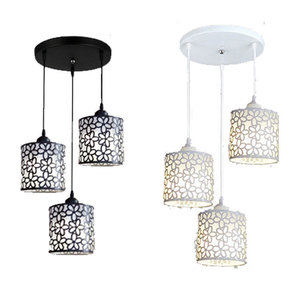 Quan Yu Minimalist Pendant <b>Light</b> 3-Head Led Iron Lampshade Black Ceiling Chandelier For Home <b>Dining</b> Room Bar Counter - Product Image 5