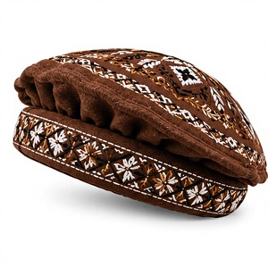 Gorros Afganos de Diseño para Hombre, Color Naranja Óxido, Lana Pakol, Tradicionales Chitrali, Hechos a Mano, Gorro de Invierno Suave, Sombrero Tribal, Gorros Afganos para Hombre - Product Image 6
