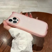 Coque de téléphone souple en TPU transparent pour iPhone 11 12 Pro 13 Pro Max 14 15 Plus 17Air avec oreilles de chat de couleur unie et bonbons