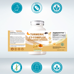 OEM Zerdeçal C3 Kompleksi Kapsülleri Kurkumin Takviyesi Zencefil ve Piperin Özü ile Bağırsak Sağlığını Destekler Doğal Yetişkinler İçin - Product Image 4