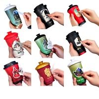Gobelet en papier rotatif écologique et recyclable, gobelet jetable à double paroi avec fenêtre, gobelet à café biodégradable avec logo personnalisé