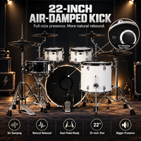 Batterie électronique avec design acoustique, Hi-Hat, 5 fûts, 4 cymbales, kit complet
