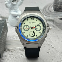 Nouveau trois yeux Six aiguilles personnalité tendance luxe en acier inoxydable Seiko 42mm montre pour hommes lumière bleue mouvement à Quartz décontracté