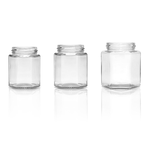 Bocaux de rangement hexagonaux transparents personnalisés pour cuisine, avec étiquettes, pour grains de café, céréales, <span class=keywords><strong>miel</strong></span>, ghee, cornichons, assaisonnements, avec couvercles en <span class=keywords><strong>bois</strong></span> - Product Image 5