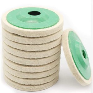 Disque de polissage en laine 100 mm pour application de polissage sur meuleuse d'angle - Product Image 4