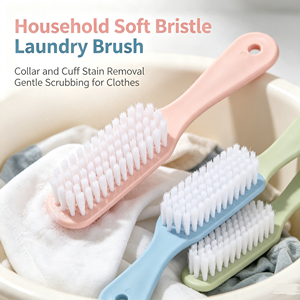 Soft Bristle Shoe Cleaning <b>Brush</b> Long Handle Plastic Laundry <b>Scrub</b> <b>Brush</b> for Bathroom Floor Clothes Collar - Product Image 3