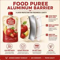 Op maat gemaakte 180g stand-up pouch met tuit, van aluminiumfolie, food grade, voor vloeibare snacks en puree verpakkingen