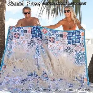 Sand Free Waffle Beach Towels Custom Printed Anti Sand Beach Towel 2024