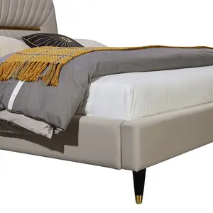 Linsy cama de luxo com design europeu, cama para quarto e mobiliário, cama francesa k243