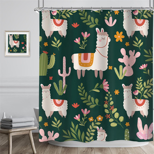 Simpatici cani tenda da doccia divertente adorabile cartone animato animale zampa stampa poliestere tenda da doccia impermeabile per bambini ragazza ragazzo bagno - Product Image 5