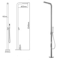Pommeau de douche vertical à colonne autoportante en acier inoxydable pour piscine extérieure personnalisée