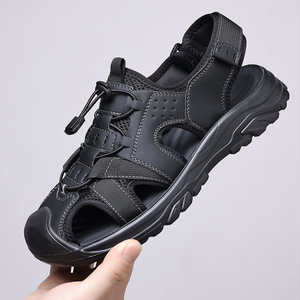 Sandalias de Hombre para Exteriores con Punta Cerrada, Casuales de Verano, Suela de Goma, Entresuela de EVA, Forro Textil, Cierre de Velcro - Product Image 2