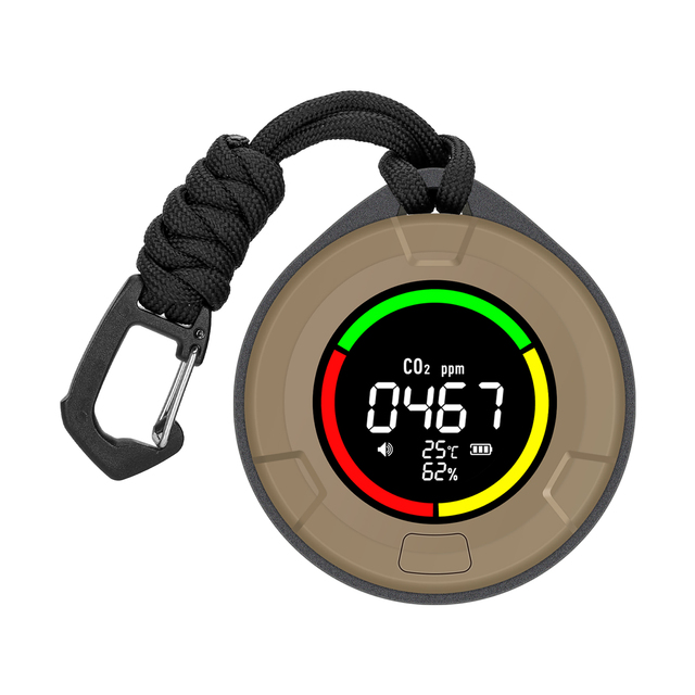 Smart Portable Carbon Monoxide & CO2 Air Quality Monitor with LCD Screen Buzzer Alarm IP67 Rating for Office Home Industrial Use