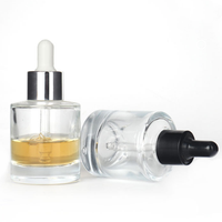 Bouteilles en verre à fond épais 30ml 50ml pour soins de la peau, essence à épaule plate, couleur dégradée, compte-gouttes d'huile essentielle, nouvelle collection