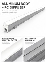 Lumière linéaire LED 12W 4000K Blanc neutre Basse tension IP65 Étanche Sans éblouissement Structure en aluminium + PC Éclairage mural extérieur pour villa