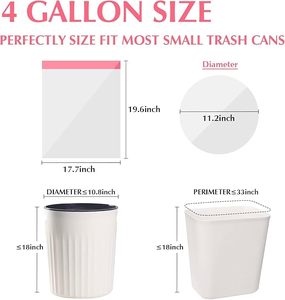 Small Trash <b>Bags</b> Bathroom 4 Gallon Drawstring Garbage <b>Bag</b> Unscented Clear White Recycle Plastic Tall Liners - Product Image 6