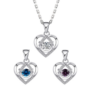Vendita calda 925 in argento Sterling cuore dell'oceano cuore che batte ciondolo collana donna di san valentino gioielli - Product Image 6