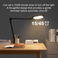 Lampe de bureau contemporaine à clipser, alimentée par courant alternatif, pliable, en métal, avec variateur tactile, minuterie de couleur, fonction mémoire, LED 95 CRI, écologique, pour l'étude