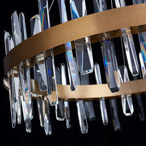 Lustres suspendus modernes en forme de cercle pour l'intérieur des hôtels avec anneaux en or - Product Image 5