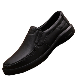 <b>Men</b> Genuine Leather Loafers Round Toe <b>Slip</b> <b>On</b> Breathable Walking <b>Shoes</b> - Product Image 4