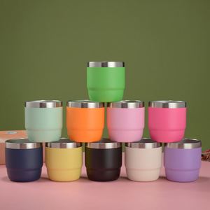 Nueva Taza de Café Apilable 3 en 1 con Aislamiento al Vacío de Doble Pared y Logotipo Personalizado 2026, 4oz/6oz/8oz, Taza de Oficina de Acero Inoxidable a Prueba de Fugas - Product Image 3