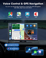 Écran Carplay sans fil pour voiture, écran automatique Android sans fil de 9 pouces, navigation GPS verticale, commande vocale, récepteur audio