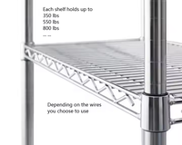 Schwerlast 5-Etagen Industrielager Metallregal Verchromtes Drahtregalsystem mit Drahtgitterregal Langlebiges 4-Etagen-Regal