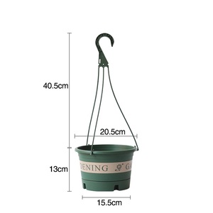Hanging Plant Pots with <b>Hooks</b>, Plastic Flower Drainage Holes, Chic Baskets for Outdoor Indoor <b>Garden</b> Balcony - Product Image 4