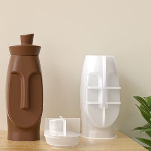 Geometrische gezichtsvaas siliconen mal DIY opbergpot aromatherapie hars gips ornament mal voor huisdecoratie en taartgereedschap - Product Image 3