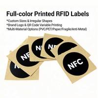Etiqueta RFID PET Impermeable NTAG213 NTAG215 Ntag216, Etiqueta NFC con Impresión UV, Código de Barras UID, Codificable, Etiqueta Inteligente para Embalaje