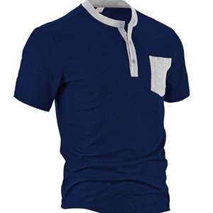 Nouveautés d'été pour hommes : Vêtements transfrontaliers Europe-Amérique, lavables en machine, poches plaquées, fermeture ouverte, 100 % polyester - Product Image 3