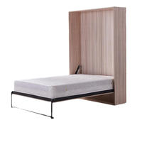 Lit Murphy sur mesure de style européen américain moderne STG, meuble gain de place avec canapé pour la maison, l'hôtel, la chambre à coucher, en acier et bois gris