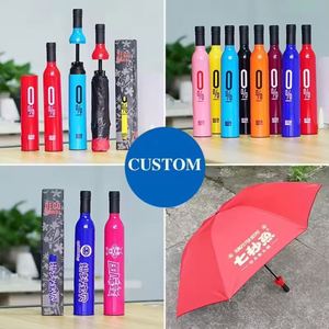 21"*8K Bottle Umbrella Three-<b>folding</b> Advertising Wine Bottle Shape Umbrella for Promotion Gift Souvenir Wine Umbrella - Product Image 6