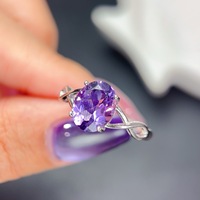 Factory Wholesale Price 925 Sterling Silver Natural Ametrine Amethyst Classic Oval Cut Women Ring for Wedding Party Gift ODM
