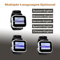 Système d'appel sans fil Récepteur Montre Pager et émetteur Bouton d'appel Service de serveur pour équipement de restaurant