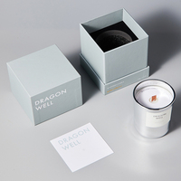 Boîtes cadeaux carrées de luxe blanches et dorées pour bougies, emballage haut de gamme en deux parties pour bougies de 10 oz