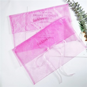 Wholesale Logo Printed Personalized <b>Gift</b> Pouch Packaging Organza Bag <b>Envelope</b> Large Pink Sheer Organza Flat Bags Cosmetics CH OP - Product Image 6