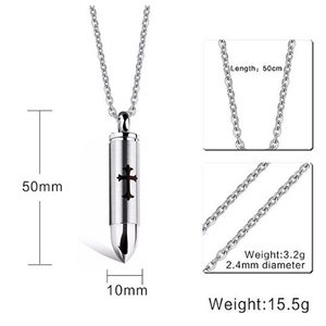 12 color piedra joyería <span class=keywords><strong>de</strong></span> <span class=keywords><strong>la</strong></span> cremación <span class=keywords><strong>de</strong></span> alas <span class=keywords><strong>de</strong></span> Ángel recuerdo Memorial collar <span class=keywords><strong>Cruz</strong></span> colgante <span class=keywords><strong>de</strong></span> bala para cenizas (Plata) - Product Image 2