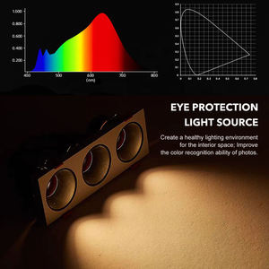 Downlight encastré LED réglable 3*12W AC85 265V Clips à ressort Blanc chaud Plafonnier <span class=keywords><strong>Spot</strong></span> d'éclairage intérieur carré pour la maison - Product Image 4