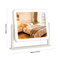 Intelligent Touch Control Dimmable LED Metal Frame for Design Square Standing 360 Rotating Vanity Makeup Mirror