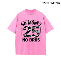 Kaos Katun Oversize Bermotif Urban dengan Cetakan Kutipan 'No Money No Bros' Gaya Retro Streetwear Kasual Grosir Gudang USA
