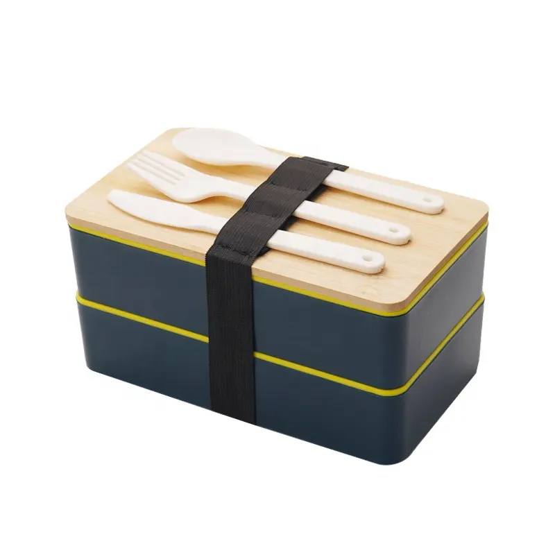 Fabriek Bento Plastic Lunchbox Voor Volwassenen En Kinderen Magnetron Veilige Voedselcontainers 2 Lagen Terug Naar Schooldoos Voor Lunch