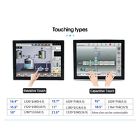 Monitor HMI Industrial Open Frame Kapasitif HUILAN 12,1 Inci IP65 Full HD 1920x1080 Tersedia