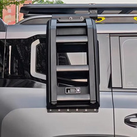 Echelle latérale télescopique noire en aluminium pour réservoir 300 Defender Jetour T2 Land Rover Jimny Pajero Canopy Ladder for Jetour Step