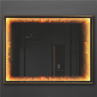 Miroir LED avec cadre en acrylique, interrupteur tactile intelligent, capteur et interrupteur tactile