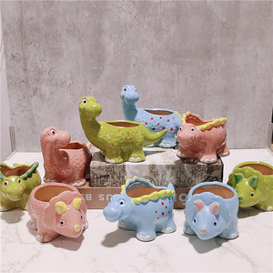 <span class=keywords><strong>Pot</strong></span> <span class=keywords><strong>de</strong></span> plantes succulentes <span class=keywords><strong>de</strong></span> dinosaure en céramique émaillée à la main <span class=keywords><strong>décoration</strong></span> <span class=keywords><strong>de</strong></span> <span class=keywords><strong>maternelle</strong></span> au design minimaliste - Product Image 1
