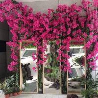 Bougainvilliers artificiels en soie orange et blancs pour décoration extérieure – Fleurs suspendues en forme de lianes