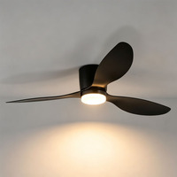 Ventilateur de plafond LED haut de gamme à trois pales avec moteur DC, 6 vitesses, télécommande, intensité variable, lumière LED 3000K-6000K et télécommande