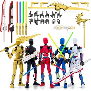 Set di 5 Action Figure T13 <span class=keywords><strong>Titan</strong></span> di Falandi - Materiale PVC, Robot con Spada Laser Multicolore - Product Image 1